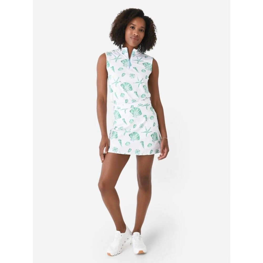 Byrdie Golf Social Wear Skorts White and Green